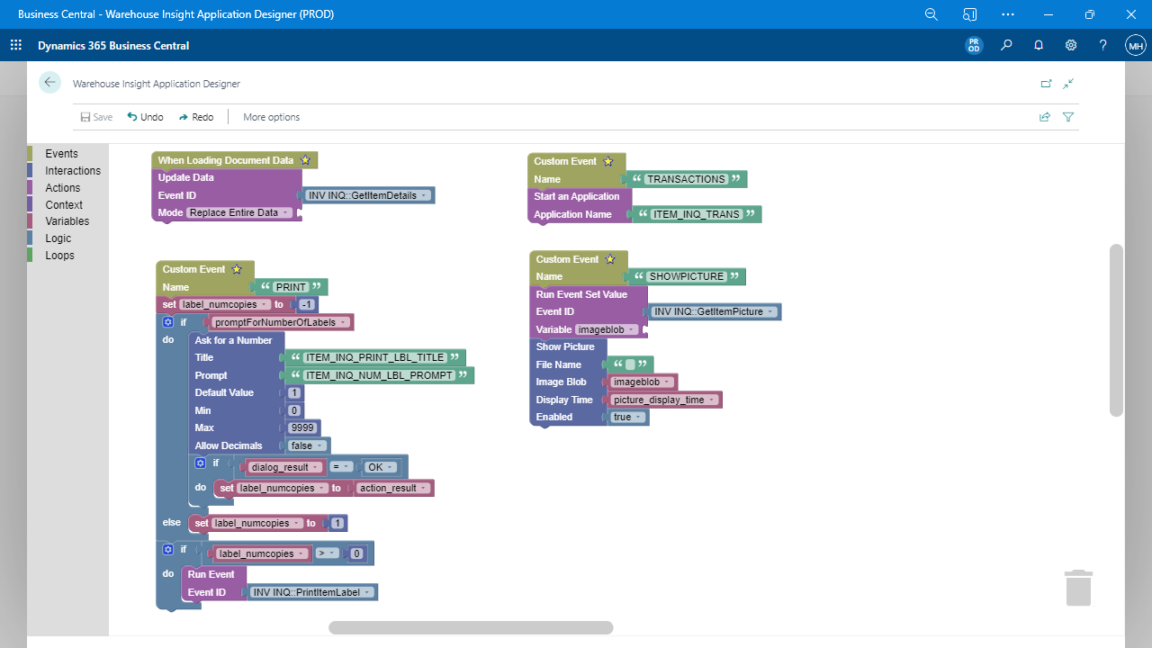 Warehouse Insight Application Designer